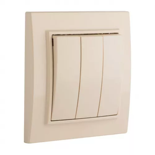 Выключатель 3-кл. СП Минск 10А IP20 беж. EKF ERV10-024-20 фото 4