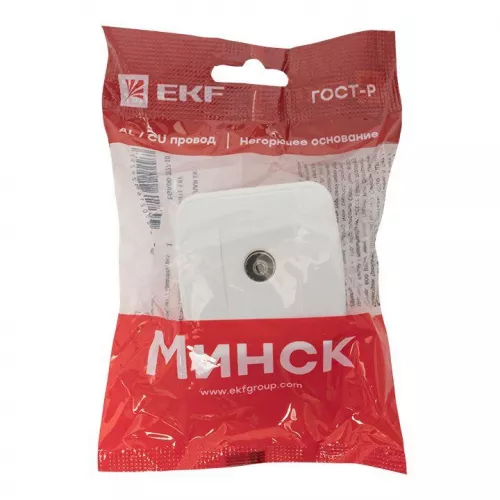 Розетка TV 1-м ОП Минск 75Ом 5-862МГц бел. Basic EKF EGA00-027-10 фото 3
