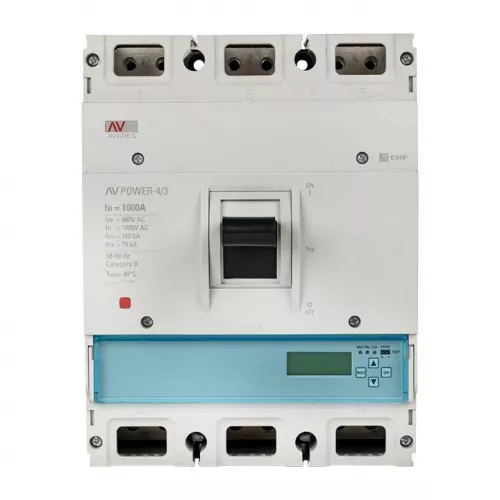 Выключатель автоматический 3п 1000А 50кА AV POWER-4/3 ETU6.0 AVERES EKF mccb-43-1000-6.0-av фото 2
