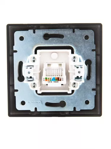 Розетка компьютерная 1-м СП Мира RJ45 черн. бархат LEZARD 701-4242-139 фото 4