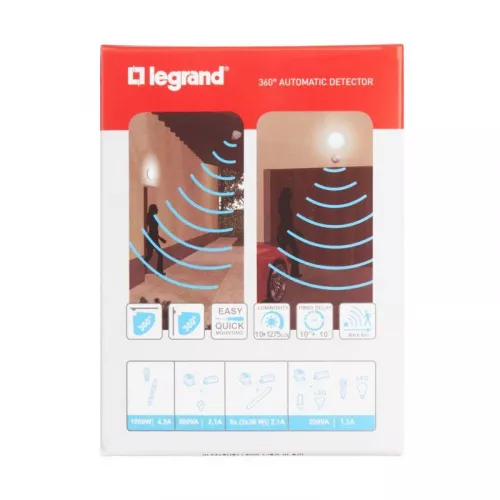 Датчик движения PIR IP55 настенный/потолочный 360град. Lighting Management блистер Leg 048946 фото 6