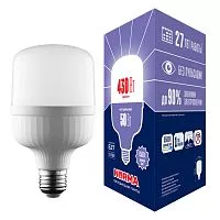 LED-M80-50W/6500K/E27/FR/NR Лампа светодиодная, матовая. Серия Norma. Дневной белый свет (6500K). Картон. ТМ Volpe.