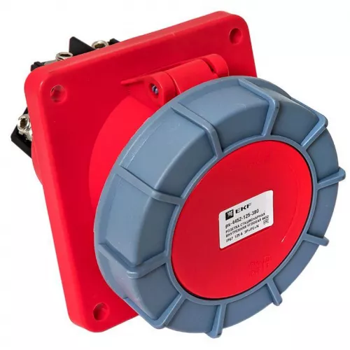 Розетка стационарная внутренняя угловая 4452 3Р+РЕ+N 125А 380В IP67 PROxima EKF ps-4452-125-380 фото 7