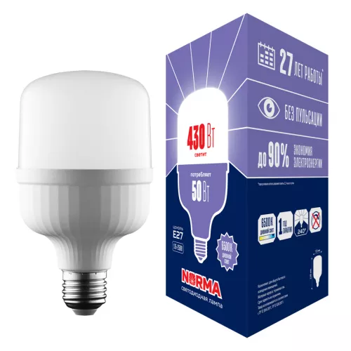 LED-M80-50W/6500K/E27/FR/NR Лампа светодиодная, матовая. Серия Norma. Дневной белый свет (6500K). Картон. ТМ Volpe. LED-M80-50W/6500K/E27/FR/NR Лампа светодиодная, матовая. Серия Norma. Дневной белый свет (6500K). Картон. ТМ Volpe.