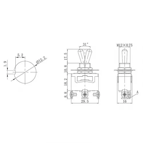 Тумблер 250В 15А (3c) ON-OFF-ON 1п (KN-103) Rexant 36-4112 фото 2