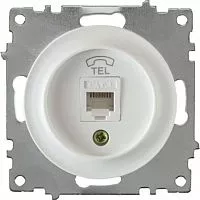 Механизм розетки телеф. 1-м СП Florence 1xRJ11 бел. 1E20601300 OneKeyElectro 2172769
