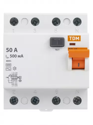 УЗО ВД1-63 4Р 50А 500мА TDM фото 3