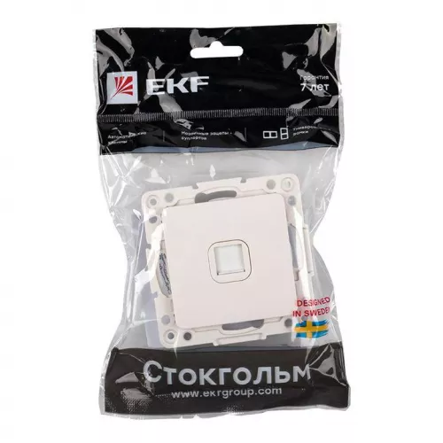 Механизм розетки Phone 1-м Стокгольм бел. PROxima EKF EYT01-034-10 фото 7