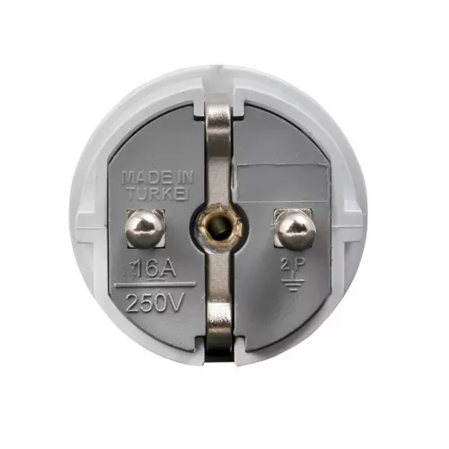 Вилка прямая 16А 250В усиленная с заземл. бел. PROxima EKF AVP16-10-r фото 2