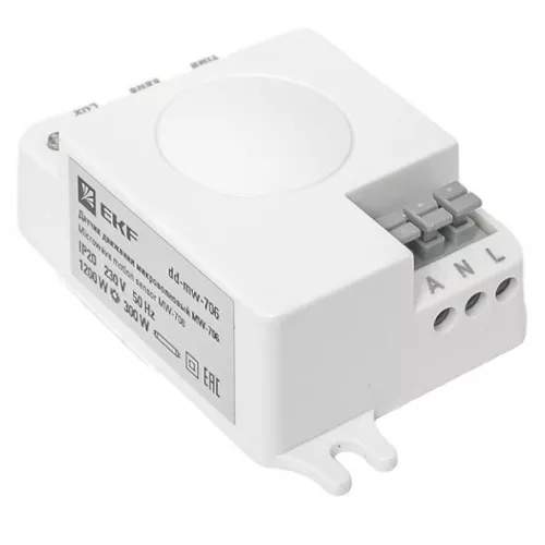 Датчик движения микроволновый MW-706 1200Вт 360град. до 8м IP20 бел. EKF dd-mw-706 фото 2 Датчик движения микроволновый MW-706 1200Вт 360град. до 8м IP20 бел. EKF dd-mw-706 фото 2