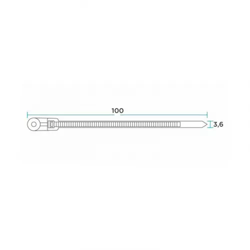 Хомут кабельный 3.6х100 под винт нейл. черн. (уп.100шт) Rexant 07-0105 фото 3