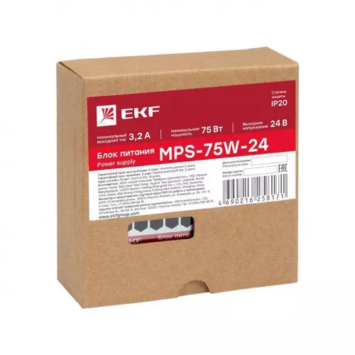 Блок питания 24В MPS-75W-24 PROxima EKF mps-75w-24 фото 5