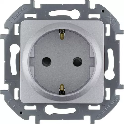 Механизм розетки 1-м СП Inspiria 16А IP20 250В 2P+E защ. шторки немецк. стандарт алюм. Leg 673732 Механизм розетки 1-м СП Inspiria 16А IP20 250В 2P+E защ. шторки немецк. стандарт алюм. Leg 673732