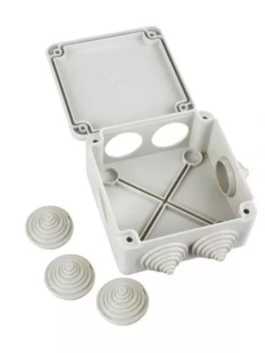 Коробка распаячная ОП КМ 100х100х45 IP44 6 вводов (RAL7035) IEK UKO11-100-100-045-K41-44 фото 4 Коробка распаячная ОП КМ 100х100х45 IP44 6 вводов (RAL7035) IEK UKO11-100-100-045-K41-44 фото 4