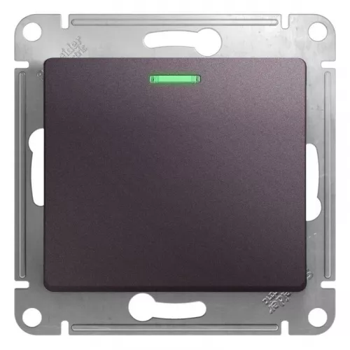 Механизм выключателя 1-кл. СП Glossa 10А IP20 (сх. 1а) 10AX с подсветкой сиренев. туман SchE GSL001413