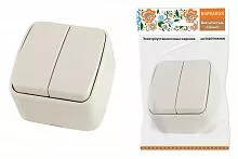 Выключатель 2-кл. открытой установки IP20 10А, сл. кость "Дача" Народная
