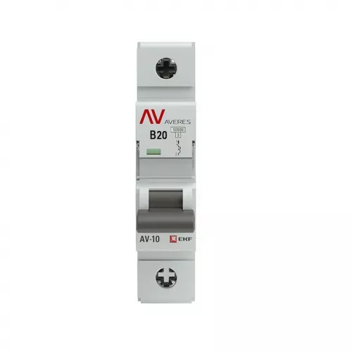 Выключатель автоматический модульный 1п B 20А 10кА AV-10 AVERES EKF mcb10-1-20B-av фото 2