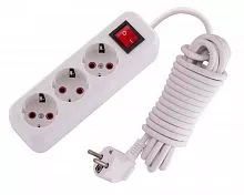 Удлинитель 3х5м с заземл. 16А IP20 с выкл. LEZARD 720-0305-302