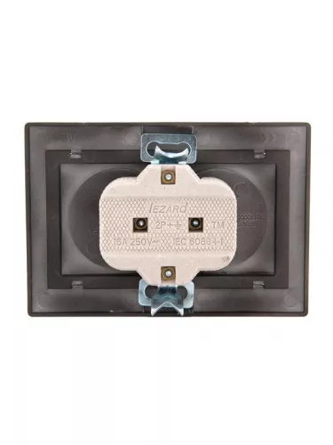 Розетка 2-м СП Мира 16А IP20 без заземл. керам. черн. бархат LEZARD 701-4242-128 фото 4