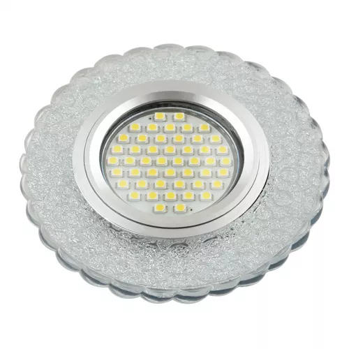 DLS-L140 GU5.3 GLASSY/CLEAR Светильник декоративный встраиваемый, серия Luciole. Без лампы, цоколь GU5.3. Доп. светодиодная подсветка 3Вт. Стекло. Зеркальный/прозрачный. ТМ Fametto DLS-L140 GU5.3 GLASSY/CLEAR Светильник декоративный встраиваемый, серия Luciole. Без лампы, цоколь GU5.3. Доп. светодиодная подсветка 3Вт. Стекло. Зеркальный/прозрачный. ТМ Fametto