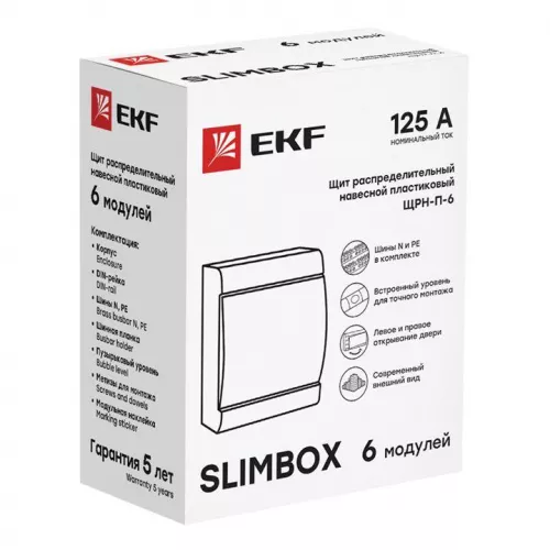 Щит ЩРН-П-6 "SlimBox" IP41 PROxima EKF sb-n-6 фото 2