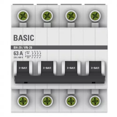 Выключатель нагрузки 4п 63А ВН-29 Basic EKF SL29-4-63-bas фото 2