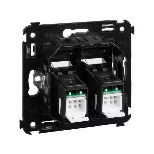 Розетка 2-м СП RJ-45 кат.5e Avanti "Черный квадрат" DKC 4402464 фото 4