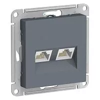 Механизм розетки компьютерной 2-м AtlasDesign RJ45 + RJ45 кат.5e грифель SchE ATN000785