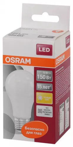 Лампа светодиодная LED STAR CLASSIC A 150 13W/827 13Вт грушевидная 2700К тепл. бел. E27 1521лм 220-240В матов. пласт. OSRAM 4058075056985 фото 3