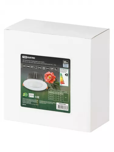 Светильник встраиваемый "Даунлайт" LED DCL-01-030 30 Вт, 4000 К, 80 Ra, IP20, прозрачный расс., TDM фото 8