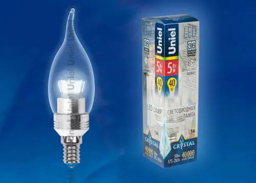 LED-CW37P-5W/NW/E14/CL ALC02SL пластик