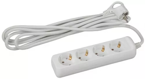 Удлинитель 4х3м с заземл. 16А IP20 ПВС 3х0.75 UX-4e-3m ЭРА Б0038579