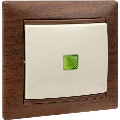 Механизм выключателя 1-кл. СП Valena 10А IP31 250В с зел. индикацией сл. кость Leg 774310 фото 5