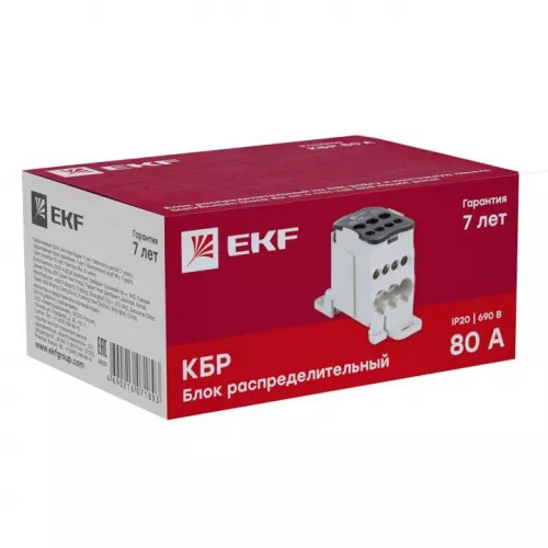 Блок распределительный КРОСС крепеж на панель и DIN КБР-80А EKF plc-kbr80 фото 9