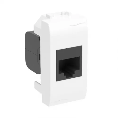 Розетка компьютерная 1-м СП Brava 1мод. RJ45 5E (разъем Hyperline) бел. DKC 76654B фото 2