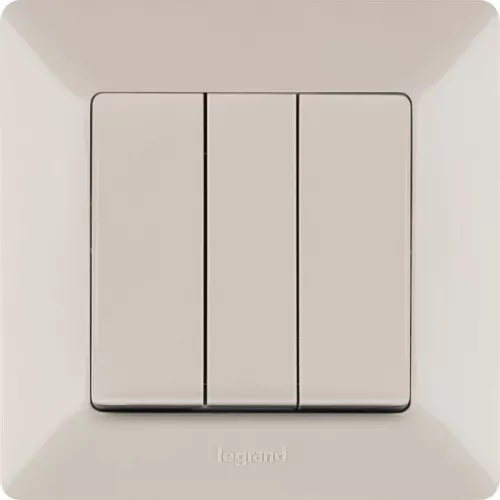 Механизм выключателя 3-кл. СП Valena Life 10А IP20 250В 10AX с лиц. панелью винт. зажимы сл. кость Leg 752503 фото 4