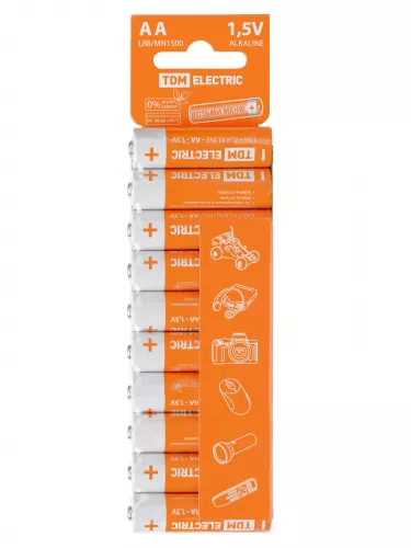 Элемент питания LR6 AA Alkaline 1,5V SC-10 TDM фото 3