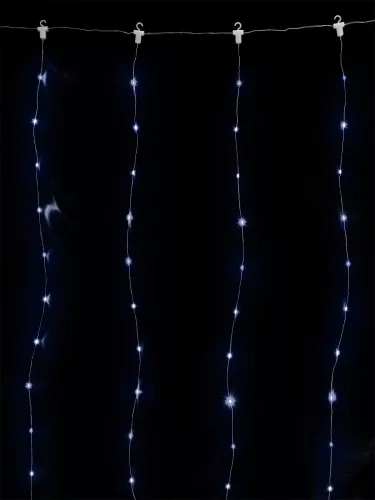 Гирлянда светодиодная "Роса - занавес" 2х2 м, 200LED, белый, ПДУ, USB, IP20, TDM фото 3