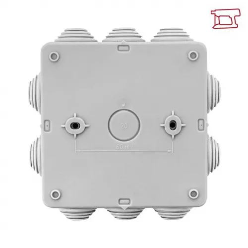 Коробка распаячная КМР-030-014 с крышкой наружная 100х100х55 8 мембранных вводов IP54 розн. стикер PROxima EKF plc-kmr-030-014-r фото 6