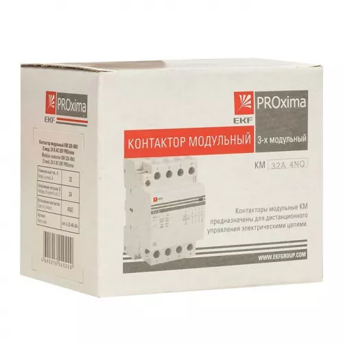 Контактор модульный 4NО 3мод. 24В AC КМ 32А PROxima EKF km-3-32-40-24v фото 7
