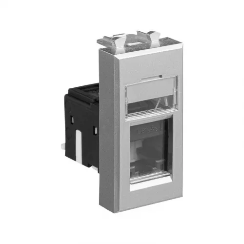 Розетка компьютерная 1мод. кат.5e RJ-45 Avanti "Закаленная сталь" модульная DKC 4404461 фото 2