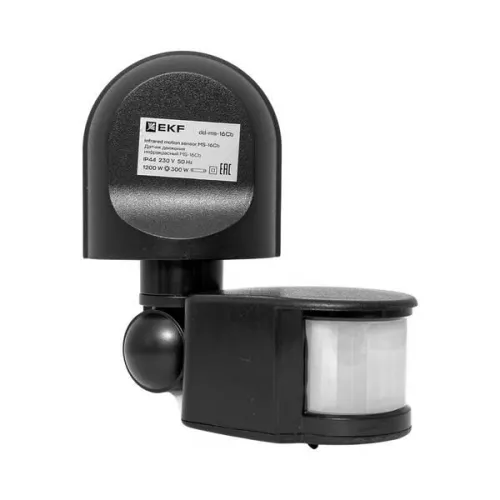 Датчик движения (ИК) MS-16Cb настен. 1200Вт 180гр. до 12м IP44 черн. PROxima EKF dd-ms-16Cb фото 6