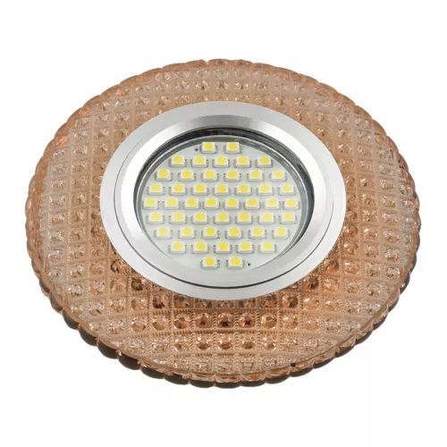 DLS-L135 GU5.3 GLASSY/LIGHT TEA Светильник декоративный встраиваемый, серия Luciole. Без лампы, цоколь GU5.3. Доп. светодиодная подсветка 3Вт. Стекло. Зеркальный/светло-коричневый. ТМ Fametto DLS-L135 GU5.3 GLASSY/LIGHT TEA Светильник декоративный встраиваемый, серия Luciole. Без лампы, цоколь GU5.3. Доп. светодиодная подсветка 3Вт. Стекло. Зеркальный/светло-коричневый. ТМ Fametto