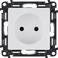 Механизм розетки 1-м СП Valena Life 16А IP20 250В 2К с лиц. панелью защ. шторки безвинт. зажимы бел. Leg 753416