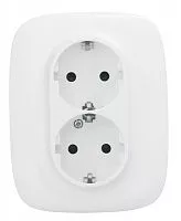 Розетка 2-м СП Valena Allure 16А IP20 250В 2х2К+З с лиц. панелью защ. шторки безвинт. зажимы бел. Leg 753726