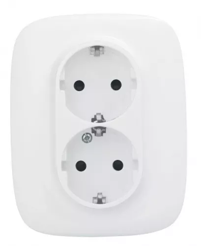 Розетка 2-м СП Valena Allure 16А IP20 250В 2х2К+З с лиц. панелью защ. шторки безвинт. зажимы бел. Leg 753726