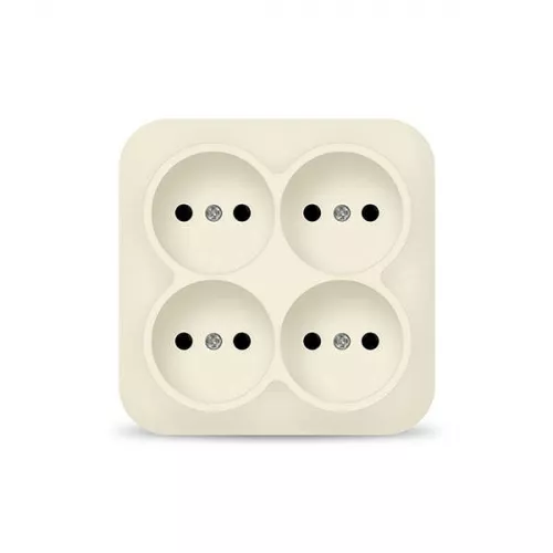 Розетка 4-м ОП 10А IP20 без заземл. сл. кость квадрат IONICH 1453 Розетка 4-м ОП 10А IP20 без заземл. сл. кость квадрат IONICH 1453