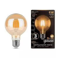 Лампа светодиодная Black Filament Шар E27 6Вт 2400К LOFT Gauss 105802006