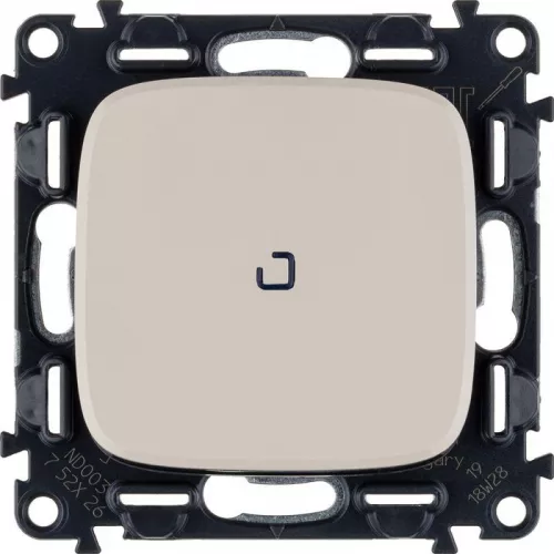 Механизм переключателя 1-кл. СП Valena Allure 10А IP20 250В 10AX с подсветкой с лиц. панелью безвинт. зажимы сл. кость Leg 752826