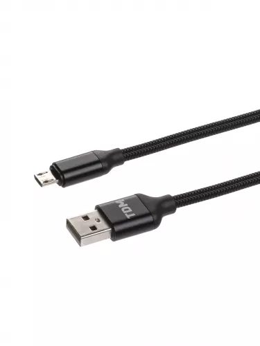 Дата-кабель, ДК 8, USB - USB Type-C, 1 м, тканевая оплетка, черный, TDM фото 3